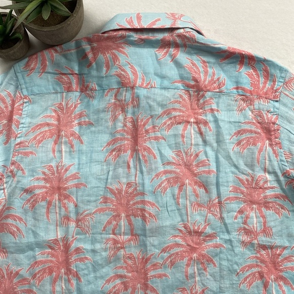 Linen Attire by Ranee’s Miami Linen Resort/Tropical LS Button Shirt (Blue/Pink) - Picture 6 of 16